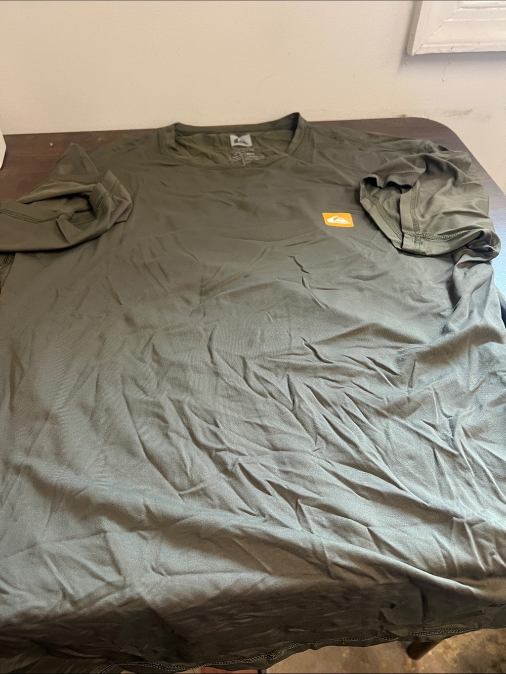 Quiksilver Olive Green Short Sleeve Waterman Collection Rashguard